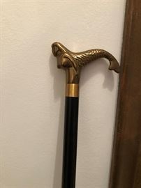 Brass Top Walking Can with Hidden Sword