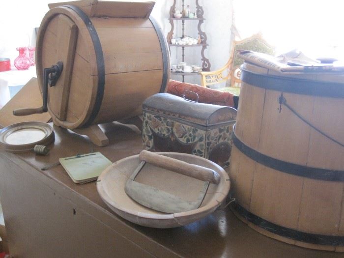 wooden bucket & churn
