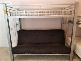Industrial steel bunk-bed-full size (futon) bottom bunk