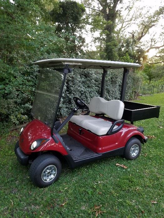 2015 GAS Yamaha street legal golf cart. Paid $6k in may 2017...Estate Sale Price: $4,700. Excellent conditon, garage kept