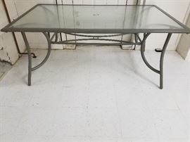 Glass top patio table - kept inside!
