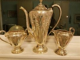 Silver plate tea set