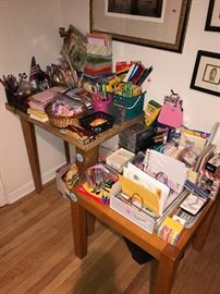 LOTS AND LOTS OF SCHOOL SUPPLIES, STATIONARY, PENS, PENCILS, MARKERS, NOTEBOOKS, POST CARDS, POST-IT NOTES AND MORE