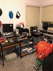 TON OF TOYS, GAMES, MODEL CARS, LEGOS, STAR WARS, GAMING MAGAZINES, ELECTRONICS, COMPUTER MONITOR, PRINTERS, BOOKS, AND MORE