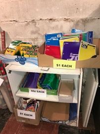 LOTS AND LOTS OF SCHOOL SUPPLIES, STATIONARY, PENS, PENCILS, MARKERS, NOTEBOOKS, POST CARDS, POST-IT NOTES AND MORE