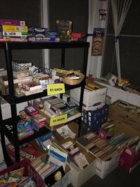 TON OF BOOKS / LOTS AND LOTS OF SCHOOL SUPPLIES, STATIONARY, PENS, PENCILS, MARKERS, NOTEBOOKS, POST CARDS, POST-IT NOTES AND MORE