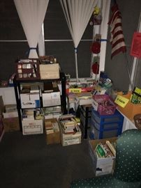 TON OF BOOKS / LOTS AND LOTS OF SCHOOL SUPPLIES, STATIONARY, PENS, PENCILS, MARKERS, NOTEBOOKS, POST CARDS, POST-IT NOTES AND MORE
