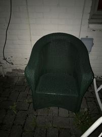 GREEN WICKER CHAIRS-2 AVAILABLE