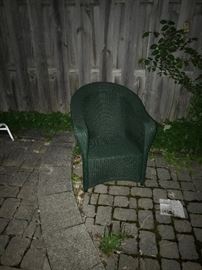 GREEN WICKER CHAIRS-2 AVAILABLE