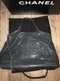 AUTHENTIC CHANEL SPECIAL EDITION SHIMMER LEATHER LARGE TOTE