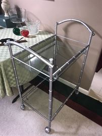 METAL AND GLASS TEA-CART