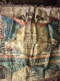 VINTAGE NIAGRA FALLS SILK PILLOW CASE