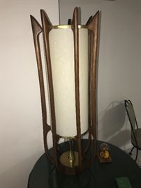 LARGE MCM DANISH TEAK LAMP-ORIGINAL SHADE!
