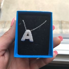SPARKLY LETTER A NECKLACE