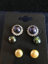 STERLING SILVER NATURAL PEARL INTERCHANGEABLE EARRINGS