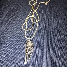 STERLING SILVER ANGEL WING EXTRA LONG NECKLACE