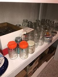 LOTS OF MASON JARS