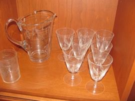 Rosenthal Crystal . pattern name is named Foliage is a  a nice mid-century modern cutting design, made in Germany 