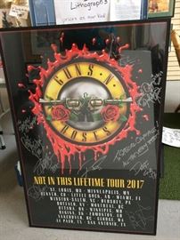 Guns and Roses autographed poster