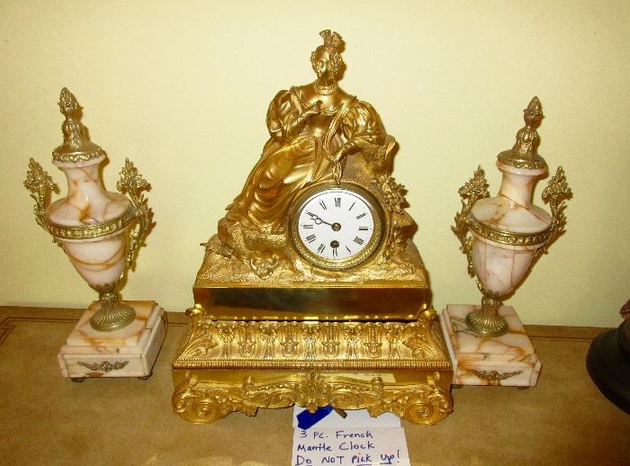 pair of garniture, French clock. Not a set