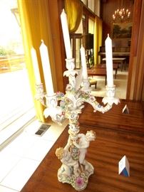 German Meissen type tall candleholder in very good condition