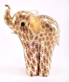 Lot 2: Murano "Golden Luck" Glass Elephant by Lenox