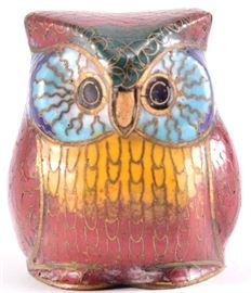 Lot 8: Cloisonné Enamel Owl Figurine