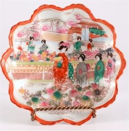 Lot 14: Geisha Women in Garden Japanese Footed Bowl