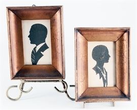 Lot 19: Framed Man & Woman Cut Paper Silhouettes