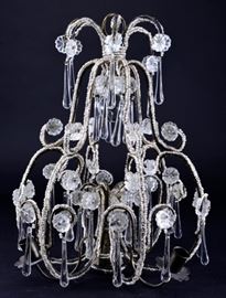 Lot 35: Vintage Beaded Chandelier for Candles