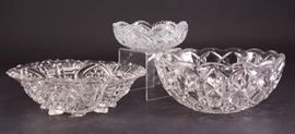 Lot 37: 3 Pressed Glass Bowls