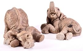 Lot 49: The Herd "Flip & Flop" Elephant Figurines
