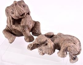 Lot 52: The Herd "Peanut & Joy" Elephant Figurines