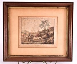 Lot 72: Vernet "La Chasse" Framed Artwork