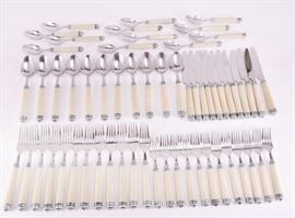 Lot 81: 59 Pcs. Hampton Stainless Flatware Set
