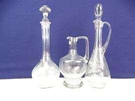 Assorted Glass Decanters