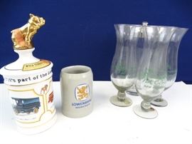 Vintage Wild Turkey Decanter Hurricane Glasses