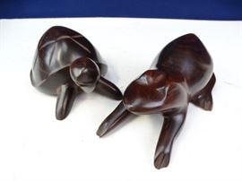 Heavy Hardwood Carved Pond Critters