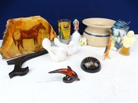 Horse Display on Stone Slab Various Decor