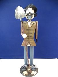 Large Tin Farmer w Frogs Statue