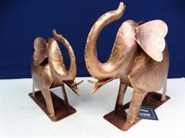 Pair of Metal Elephants