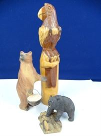 Set of Hand Carved Wooden Animals