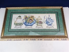 Signed Teapot Framed Matted Print