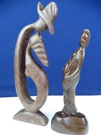 Two Hand Carved Wooden Statues