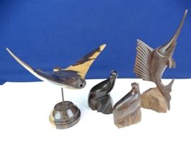 Wood Coastal Theme Carvings