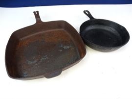 Wagner Ware & Unmarked Birmingham Skillet (2)