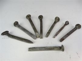 8 Assorted Railway Spikes  Cleaned