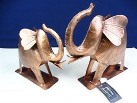 Pair of Metal Elephants
