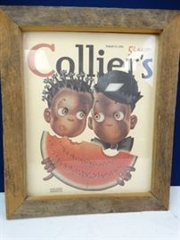 Rustic Framed Black Americana Colliers Magazine