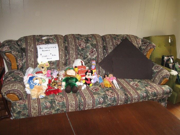 Sofa and Stuffed Animals